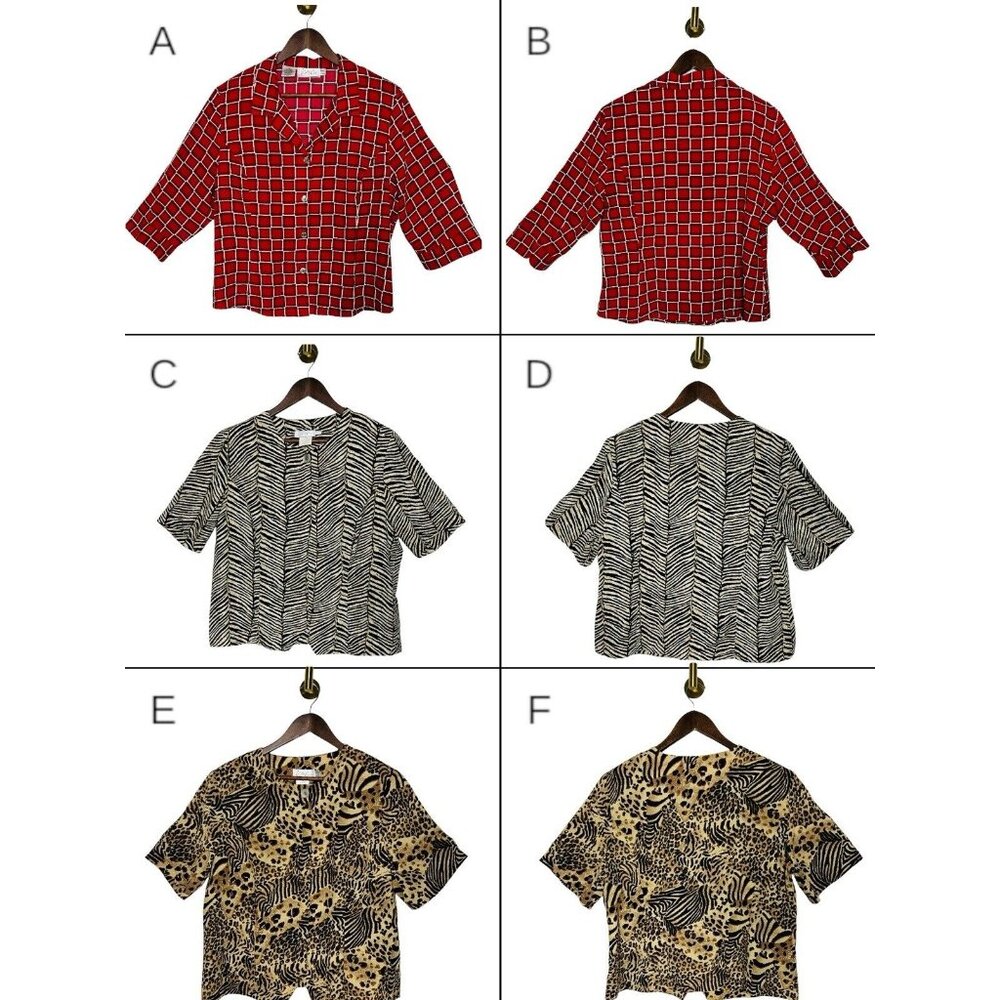 *Set Of 3* VTG 80s Kathy Che Womens Size 16 Button Up Blouses EUC ($225)